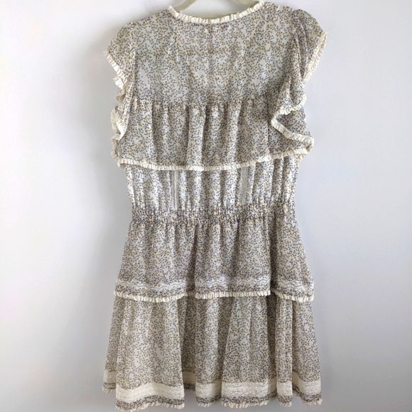 CHELSEA & Violet Tiered Floral Mini Dress L Cottagecore - Picture 5 of 10